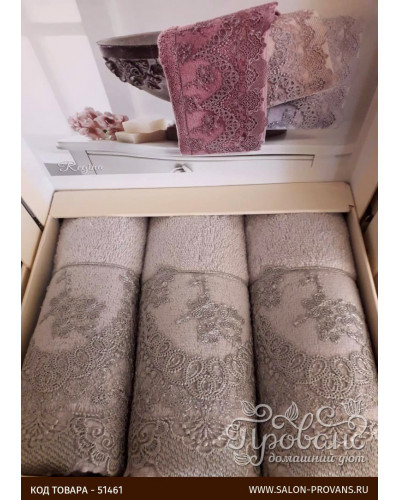 Кухонные полотенца Tivolyo Home REGINA , 3 предмета, махра (100 хлопок) Цвета: бежевый