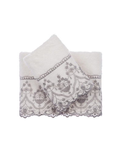 Кухонные полотенца Tivolyo Home Lina , 3 предмета, махра (100 хлопок) Цвета: серый