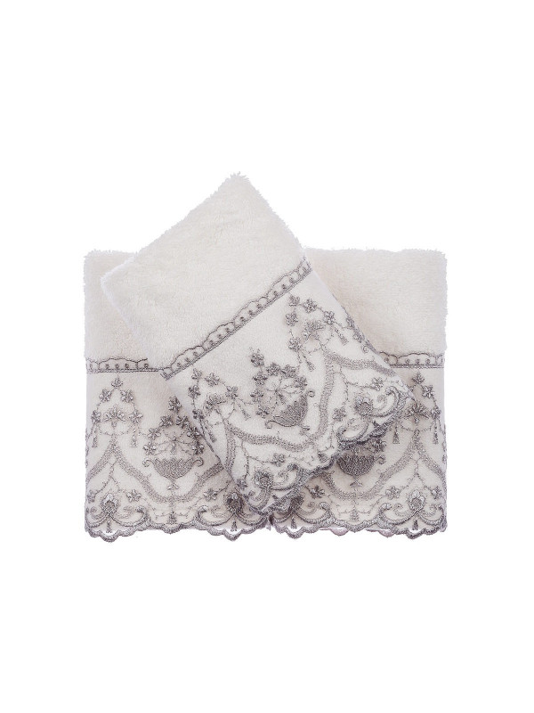 Кухонные полотенца Tivolyo Home Lina , 3 предмета, махра (100 хлопок) Цвета: серый