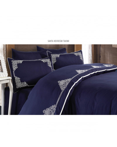 Постельное белье Grazie Home Santa, евро, сатин делюкс (100%хлопок) Цвета: синий