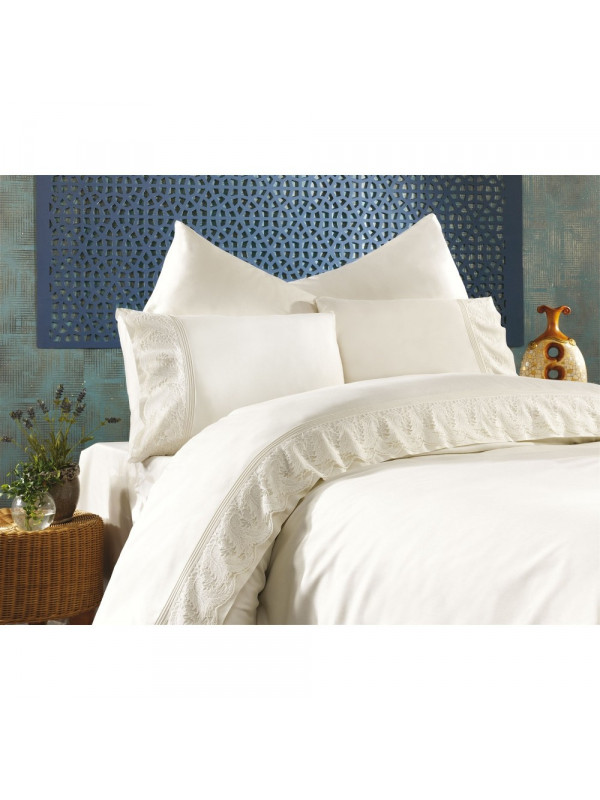 Постельное белье Grazie Home Katya евро, сатин делюкс (100%хлопок) Цвета: кремовое