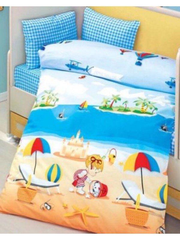 Постельное белье Аltinbasak ранфорс детское , deniz  Цвета: голубой