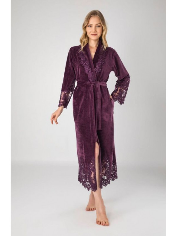 Халат женский nusa хлопок/бамбук модель 0383   сиреневый, s