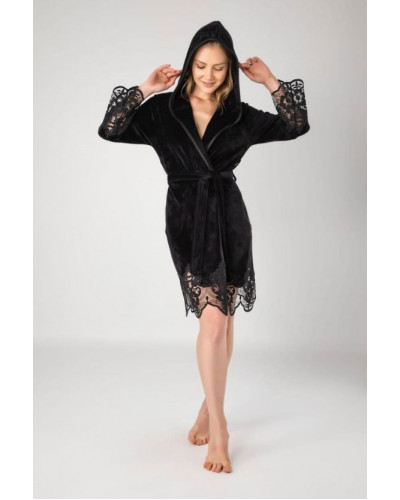 Халат женский nusa хлопок/бамбук  модель 0415    черный, m
