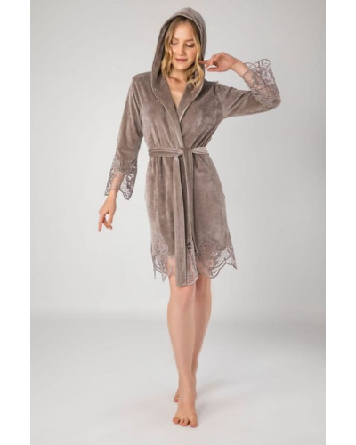 Халат женский nusa хлопок/бамбук модель 0415    бежевый, s