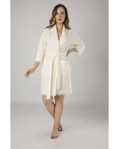 Халат женский nusa хлопок/бамбук модель 16191   кремовый, m