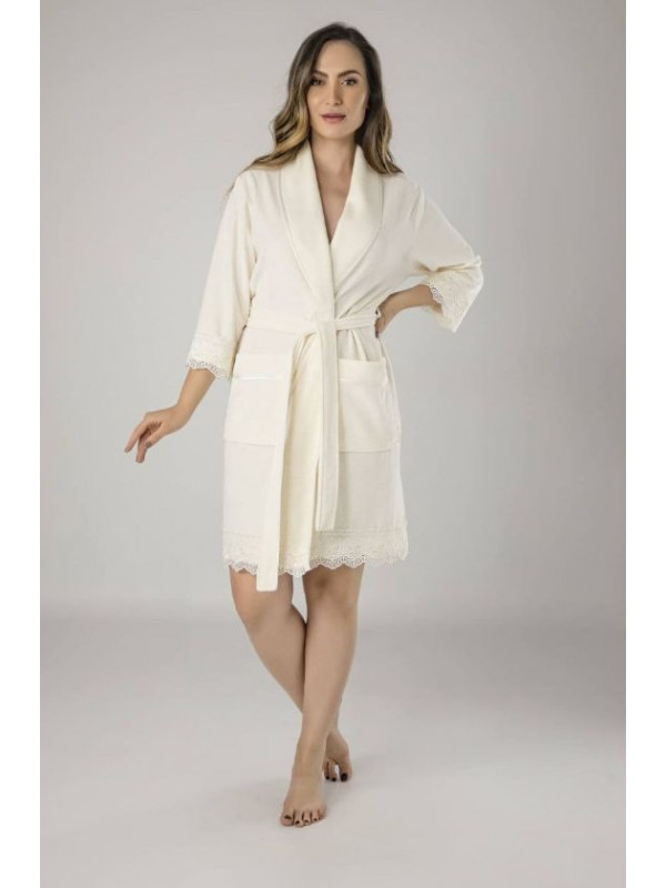 Халат женский nusa хлопок/бамбук модель 16191   кремовый, m