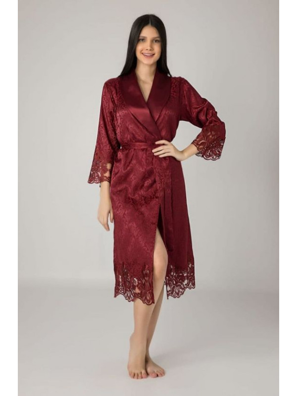 Халат женский nusa шелк модель 15060  bordo, s