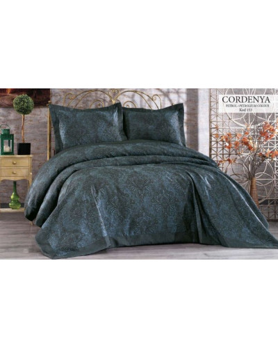 Покрывало issihome жаккард petrol Цвета: лазурно-синий