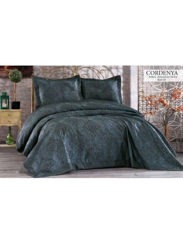 Покрывало issihome жаккард petrol Цвета: лазурно-синий