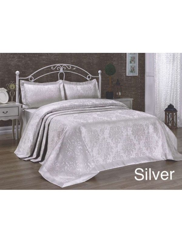 Покрывало issihome жаккард silver Цвета: серебристый