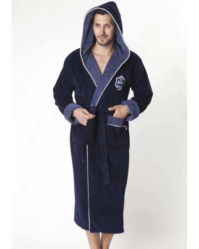 Халат мужской nusa хлопок/бамбук модель 7160    синий, m