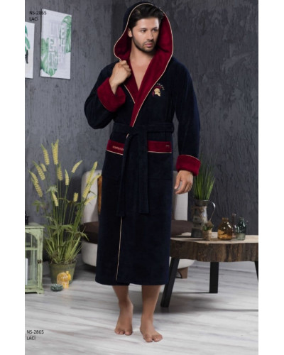 Халат мужской nusa хлопок/бамбук модель 2865    синий,  l/xl