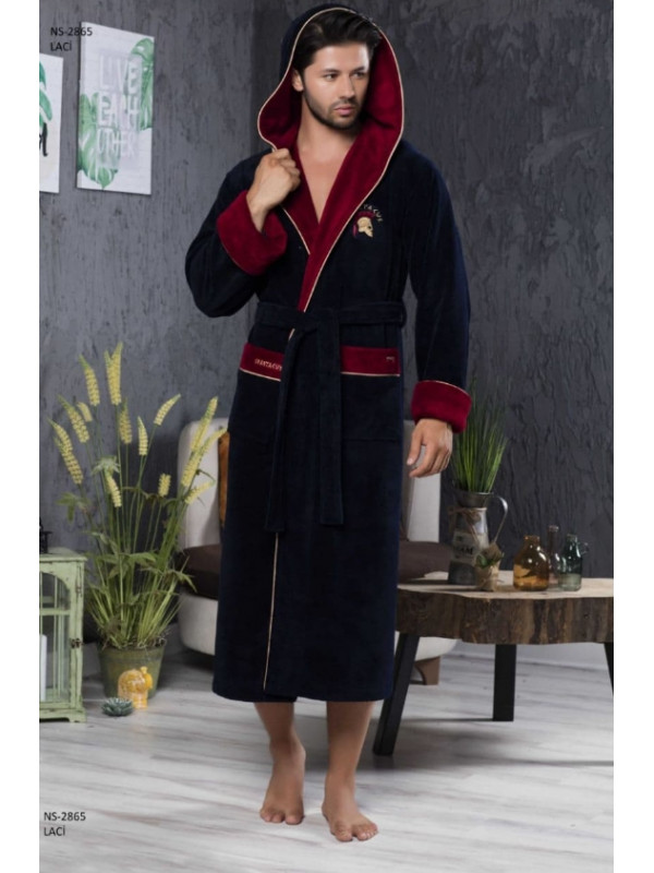 Халат мужской nusa хлопок/бамбук модель 2865    синий, xxl