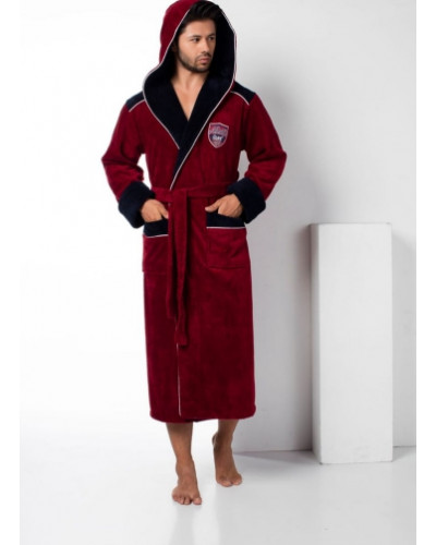 Халат мужской nusa хлопок/бамбук модель 2810    бордо, xxl
