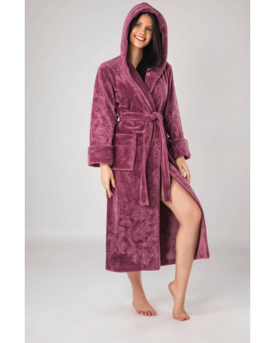 Халат женский nusa хлопок/бамбук модель 8655 с капюшоном murdum,  l/xl