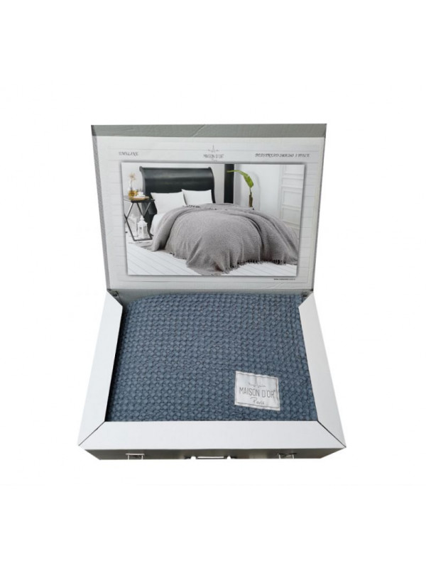 Покрывало Maison D'or Paris Emeline antrasit хлопок вафельное 180x240