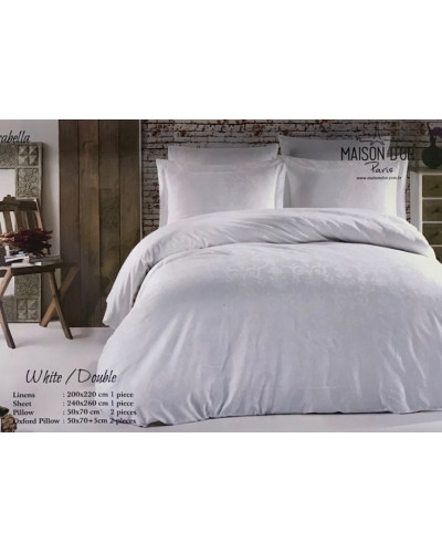 Постельное белье Maison D'or Mirabella white жаккард сатин евро