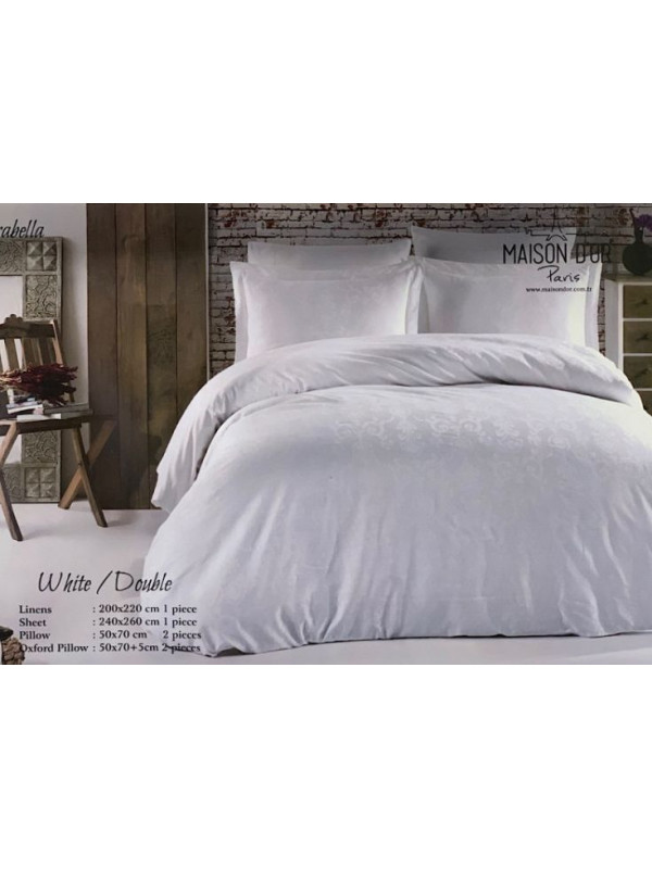 Постельное белье Maison D'or Mirabella white жаккард сатин евро