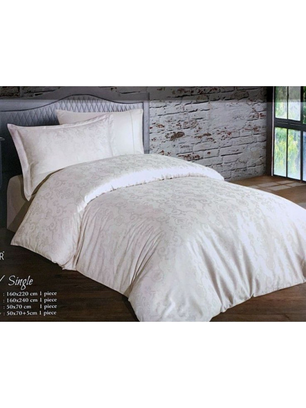 Постельное белье Maison D'or жаккард сатин (100 %хлопок) полуторный Mirabella cream  Цвета: крем