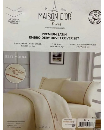 Постельное белье Maison D'or сатин (100%хлопок) ЕВРО Цвета: молочный