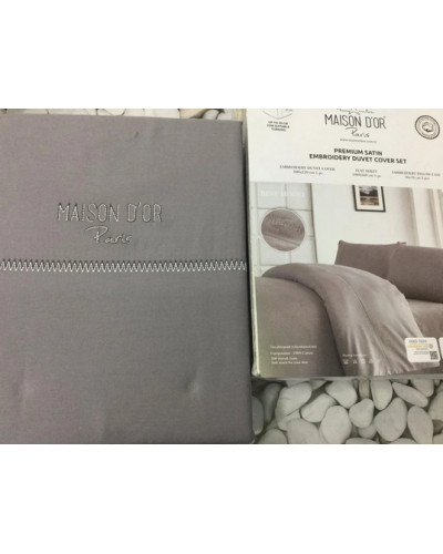 Постельное белье Maison D'or сатин (100%хлопок) ЕВРО Цвета: антрацит