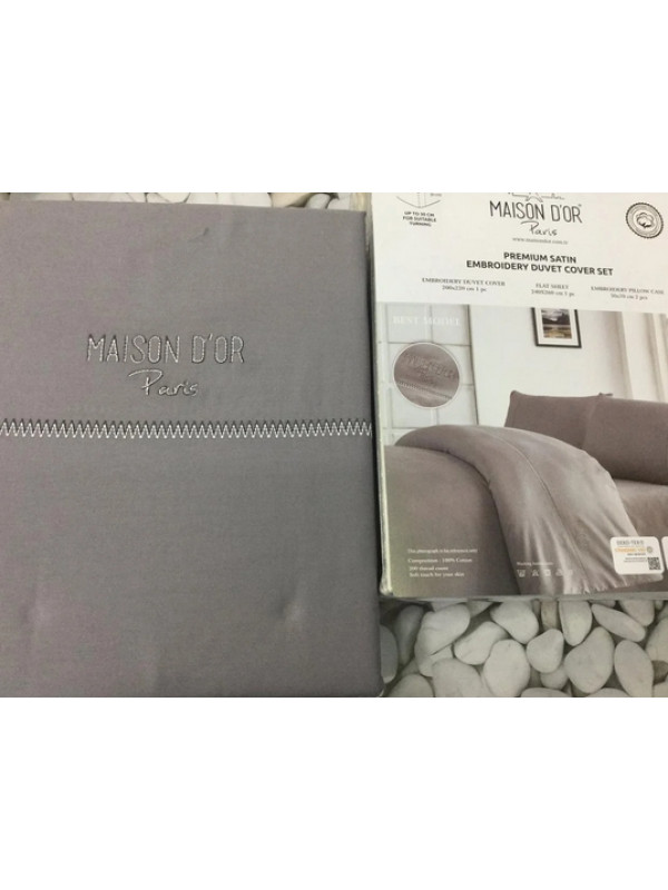 Постельное белье Maison D'or сатин (100%хлопок) ЕВРО Цвета: антрацит