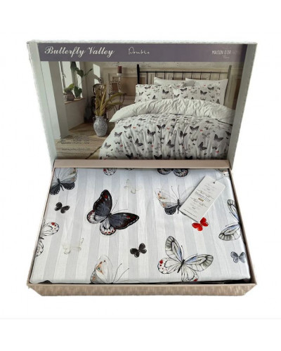 Постельное белье Maison D'or Butterfly Valley grey сатин евро