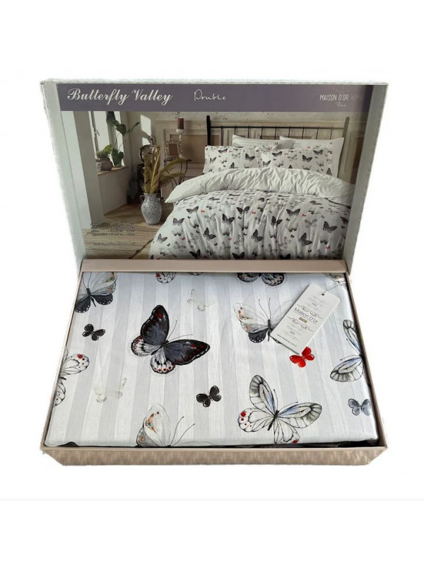 Постельное белье Maison D'or Butterfly Valley grey сатин евро