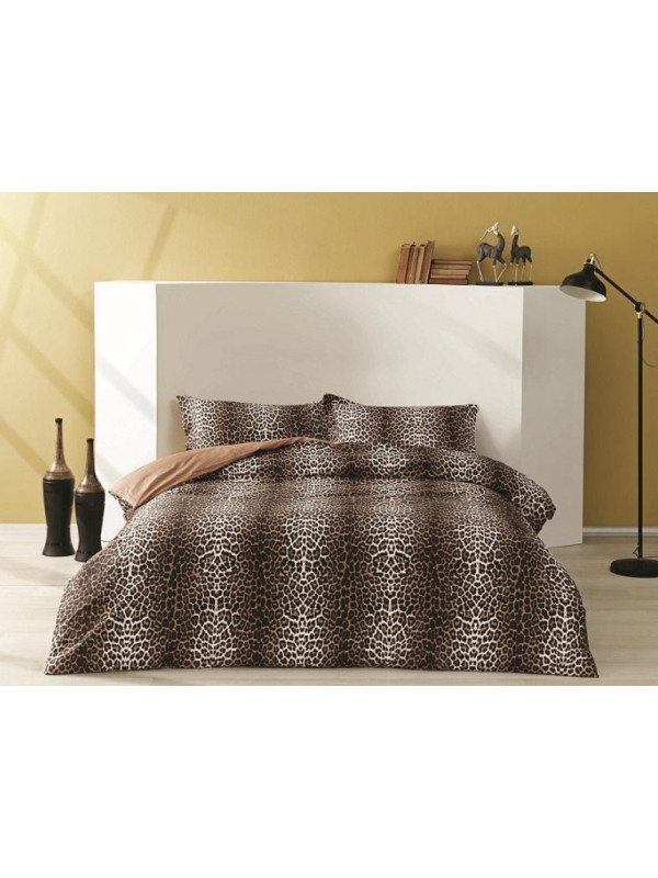 Постельное белье Tac Leopard kahve сатин евро