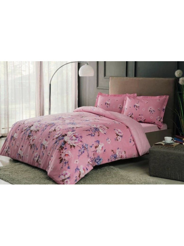 Постельное белье Tac  сатин(100%хлопок) Rain pembe  Цвета: розовый