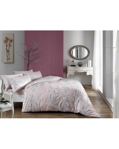 Постільна білизна Tac сатин Flora Pembe євро