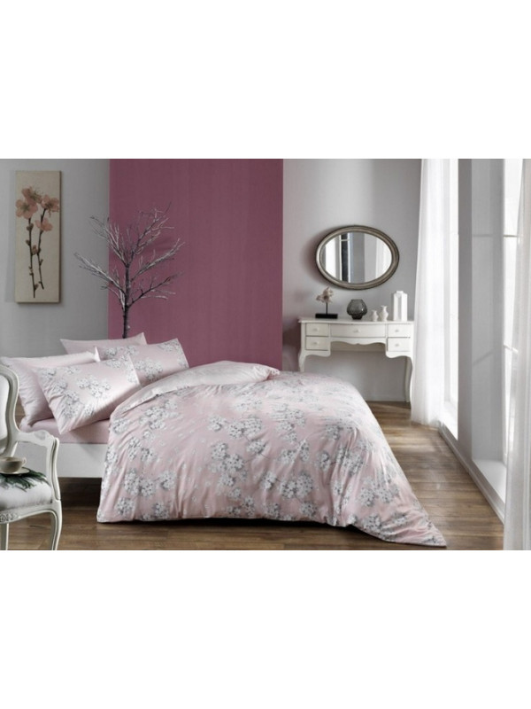 Постільна білизна Tac сатин Flora Pembe євро
