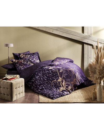 Постельное белье Tac сатин делюкс (100%хлопок) Alita mor  Цвета: фиолетовый