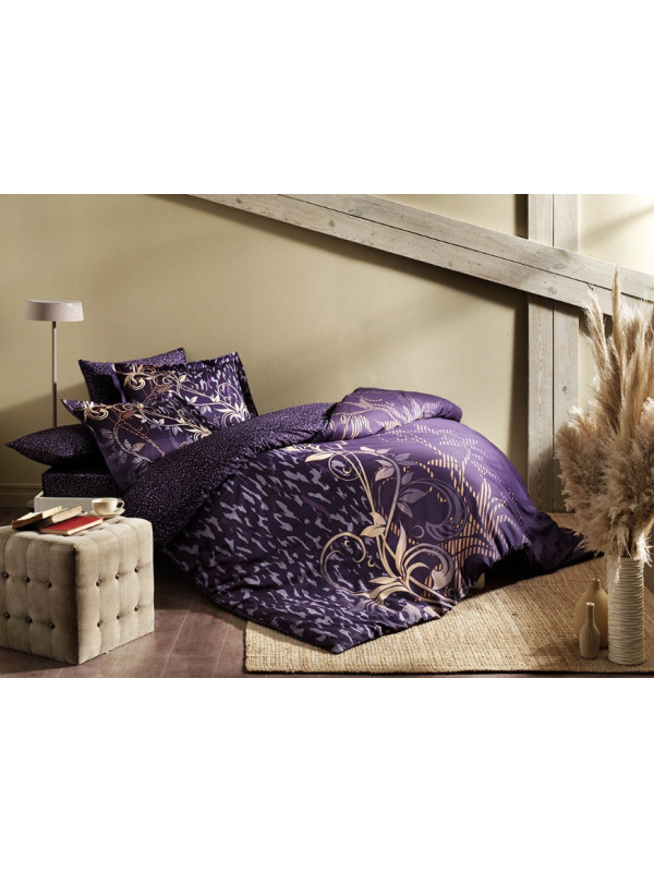 Постельное белье Tac сатин делюкс (100%хлопок) Alita mor  Цвета: фиолетовый