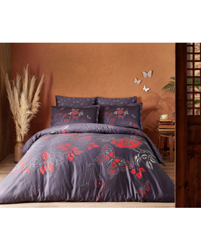 Постельное белье Tac Naos kirmizi сатин Deluxe евро