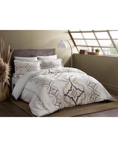 Постельное белье Tac сатин делюкс (100%хлопок)  Ginza gold Цвета: белый