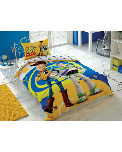 Подростковое постельное белье Tac Disney Toy Story 4 ранфорс полуторное на резинке