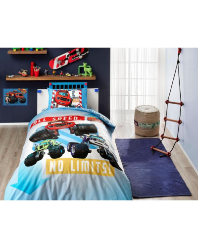 Подростковое постельное белье Tac Disney Blaze (Вспыш и Чудо-машинки) ранфорс полуторное