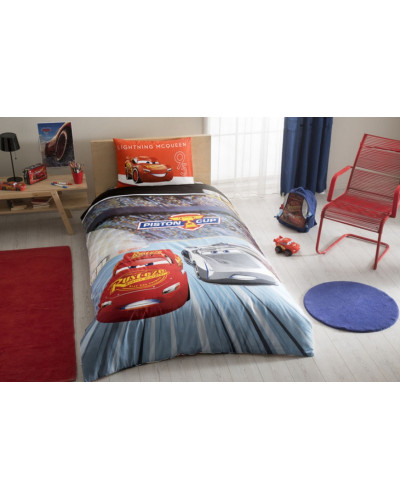 Подростковое постельное белье Tac Disney Cars 3 ранфорс полуторное
