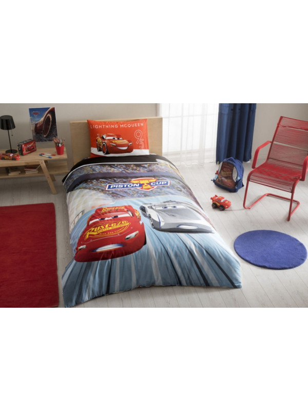 Подростковое постельное белье Tac Disney Cars 3 ранфорс полуторное