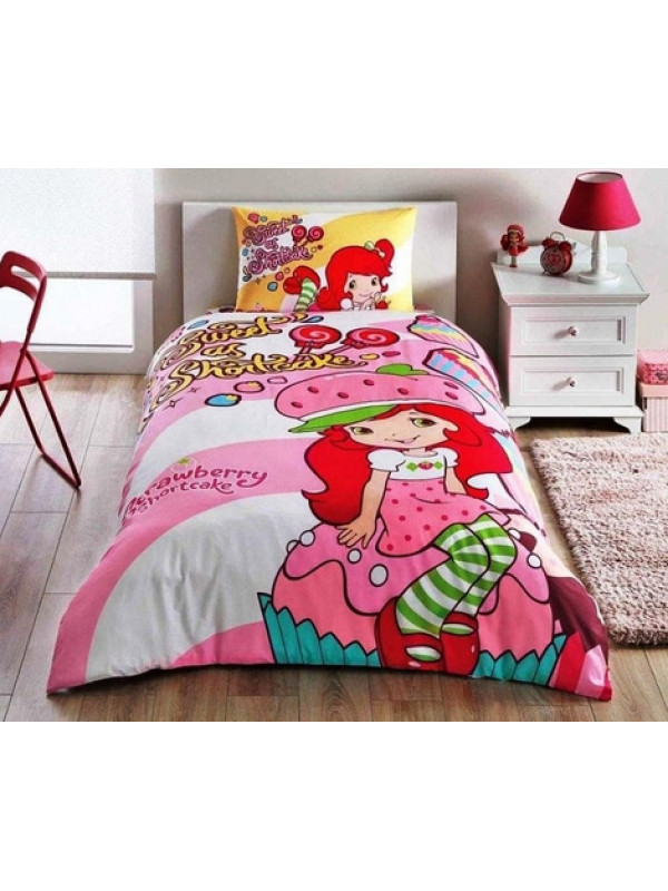 Подростковое постельное белье Tac Disney STRAWBERRY SHORTCAKE Cute ранфорс полуторное