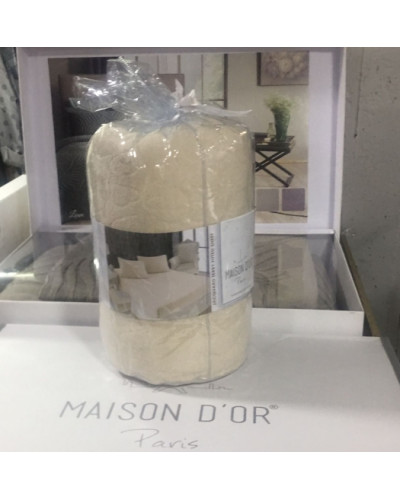 Простынь Maison D'or beige махровая на резинке 180x200 + наволочки 2-50x70
