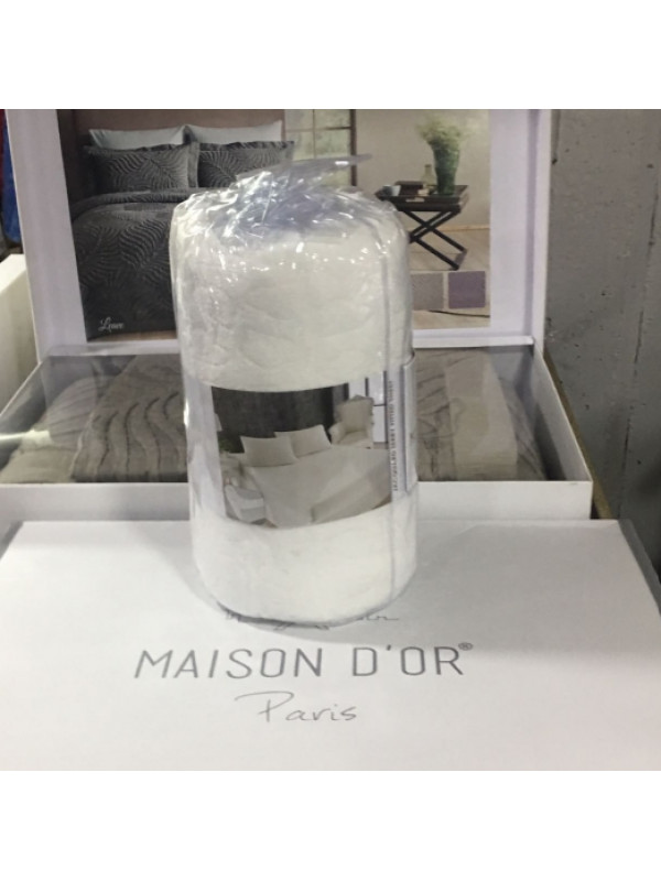 Простынь Maison D'or ecru махровая на резинке 180x200 + наволочки 2-50x70