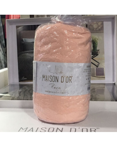Простынь Maison D'or apricot махровая на резинке 180x200 + наволочки 2-50x70