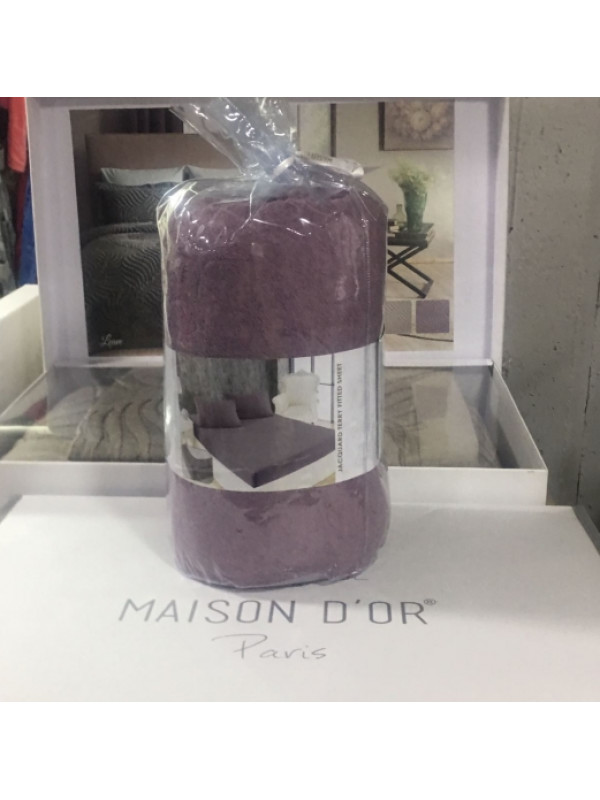 Простынь Maison D'or lilac махровая на резинке 180x200 + наволочки 2-50x70
