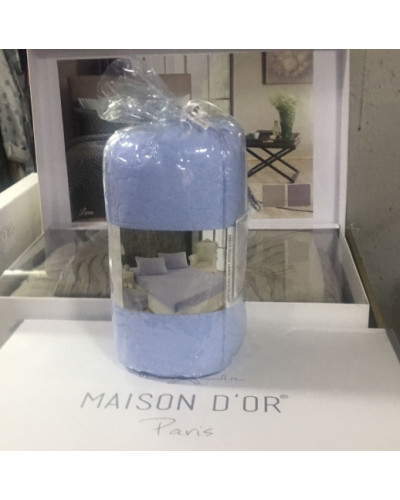 Простынь Maison D'or blue махровая на резинке 180x200 + наволочки 2-50x70