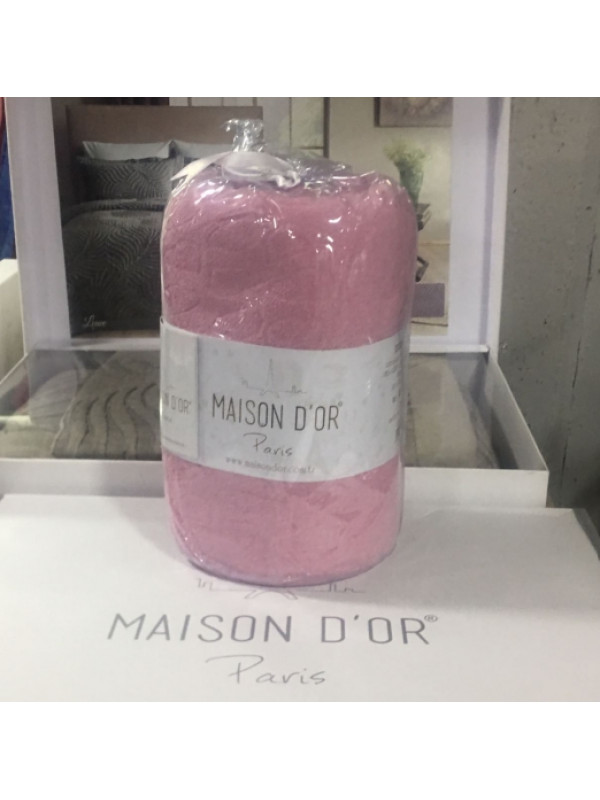 Простынь Maison D'or rose махровая на резинке 180x200 + наволочки 2-50x70