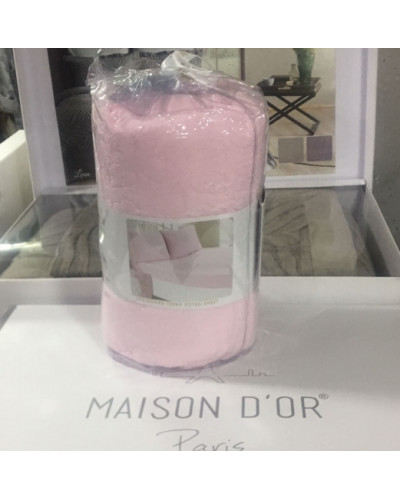 Простынь Maison D'or pink махровая на резинке 180x200 + наволочки 2-50x70