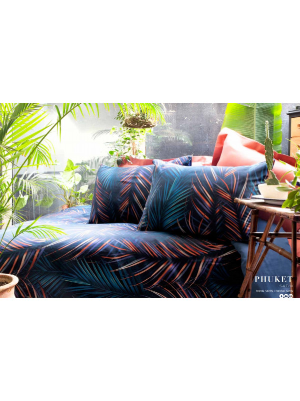 Постельное белье Issimo Home сатин digital (100%хлопок) PHUKET Цвета: синий